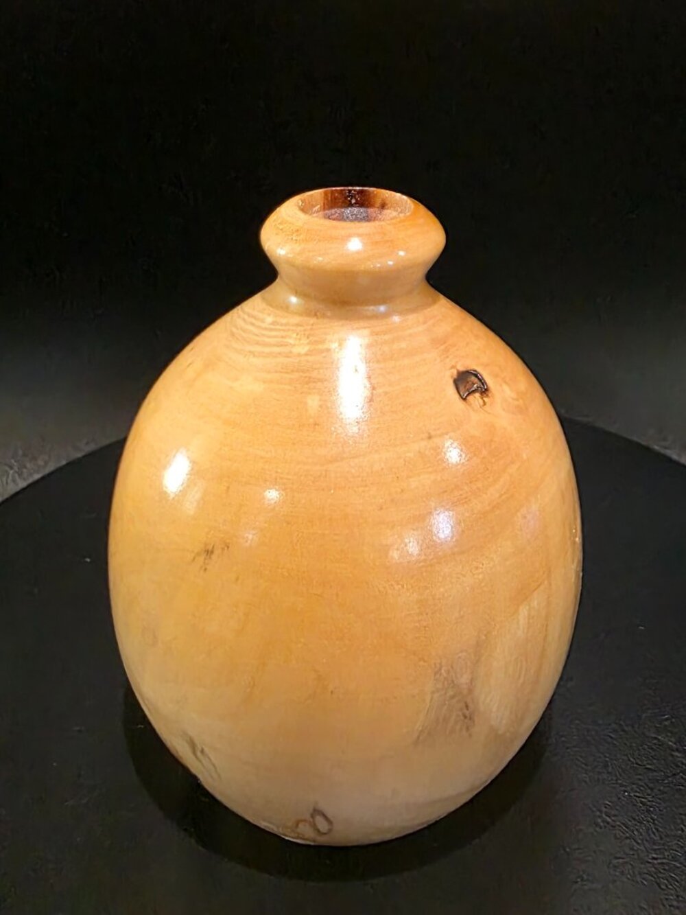 Vintage Jacki Proffitt Sweet Gum Wood Mini Bud Flower Vase Hand Turned Signed 3"
